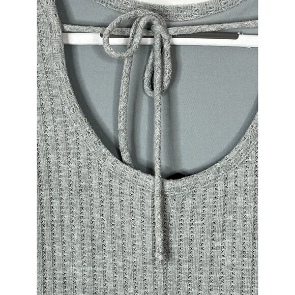 See You Monday Ribbed Knit Fit & Flare Dress Sz L | Gray Long Sleeve Casual - Picture 11 of 11
